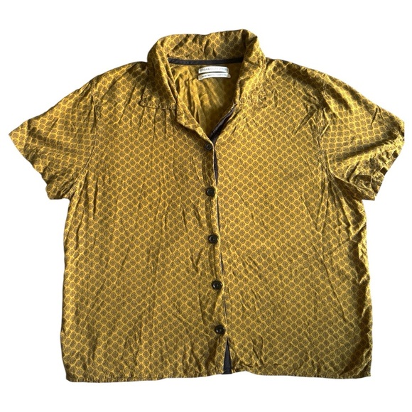 Urban Outfitters Mustard Patterned Blouse - Picture 1 of 5